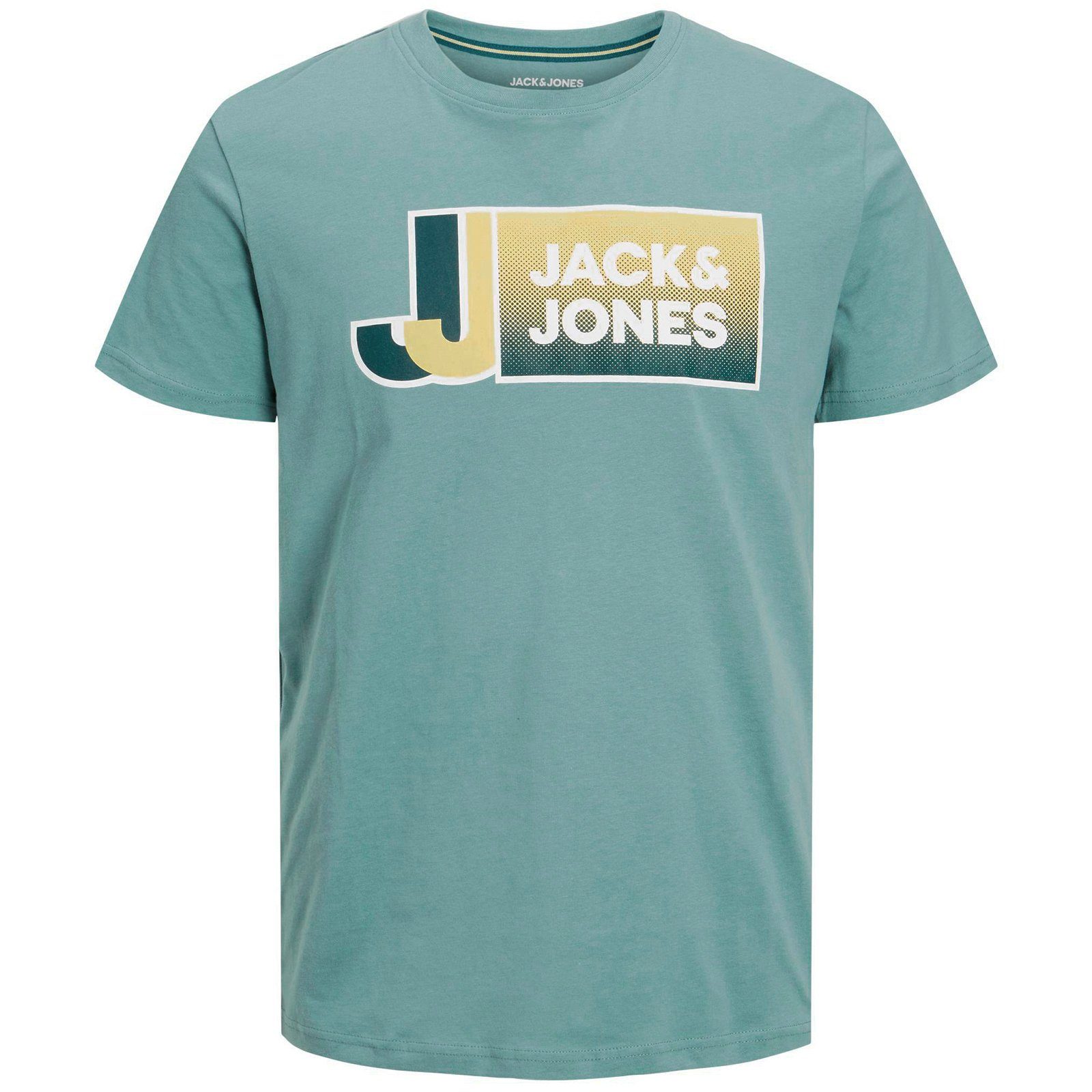 Größen Herren Jack Große Logoprint Jack&Jones T-Shirt & Jones Rundhalsshirt mint JCOLOGAN