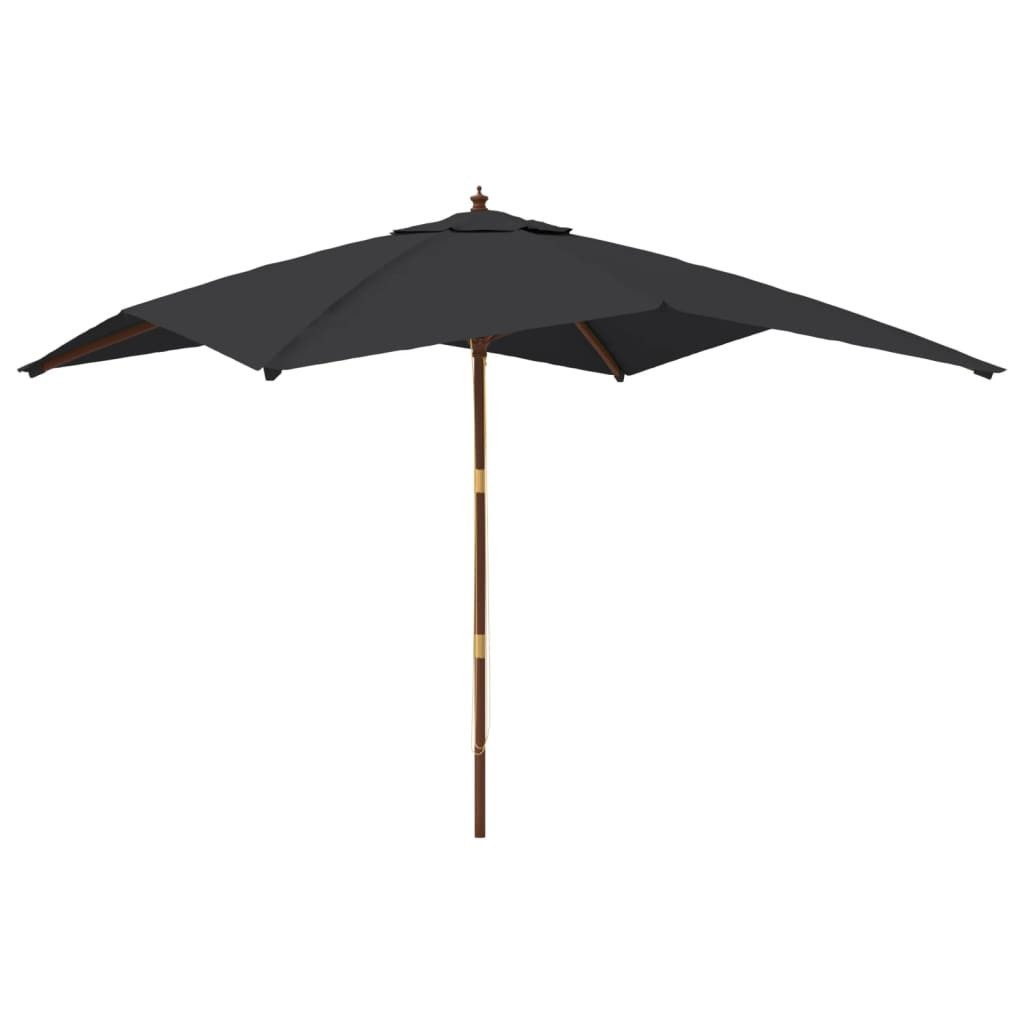 Sonnenschirm Sonnenschirm mit Holzmast Schwarz 300x300x273 cm