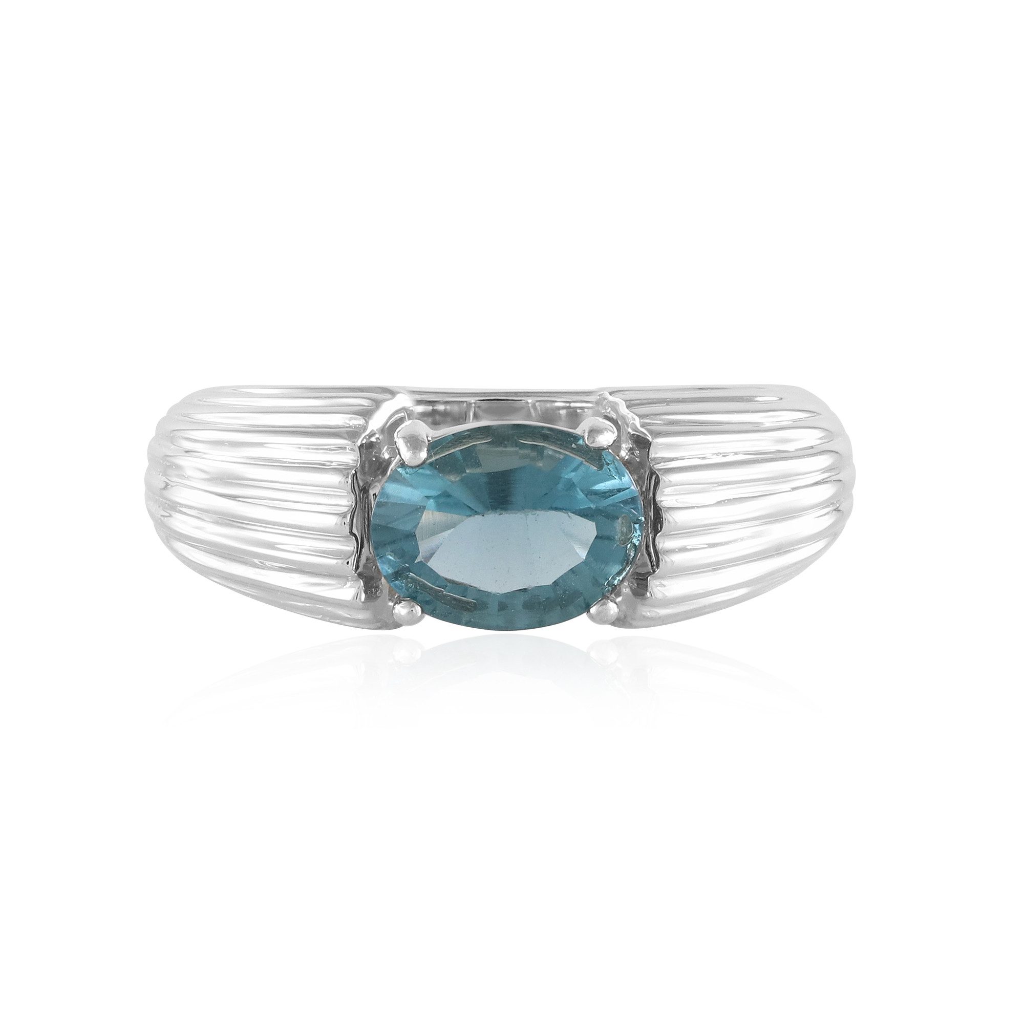 Cavill Solitärring Cavill Ring Grüner Fluorit 1,26 ct Oval Silber platin Da günstig online kaufen