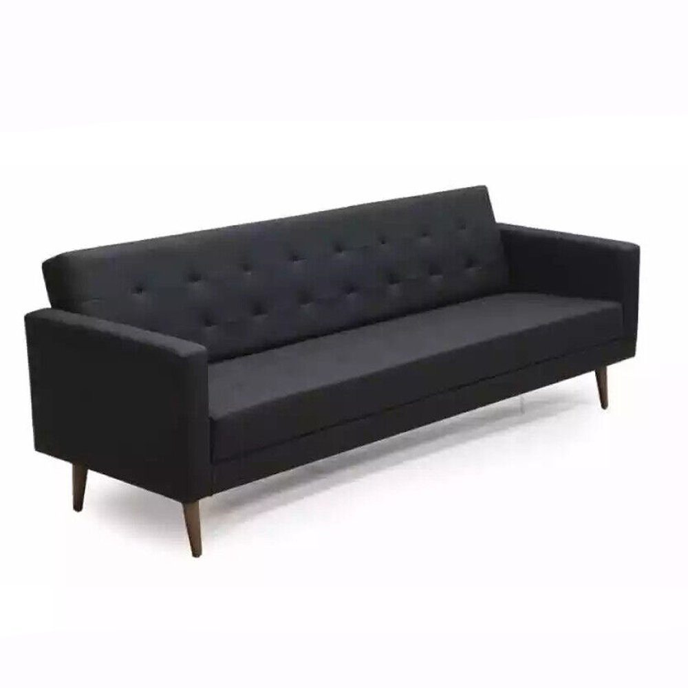JVmoebel Sofa Schwarz Sofa 3 Sitzer Arbeitzimmer Textil Möbel Couch Polster Stoff, Made In Europe