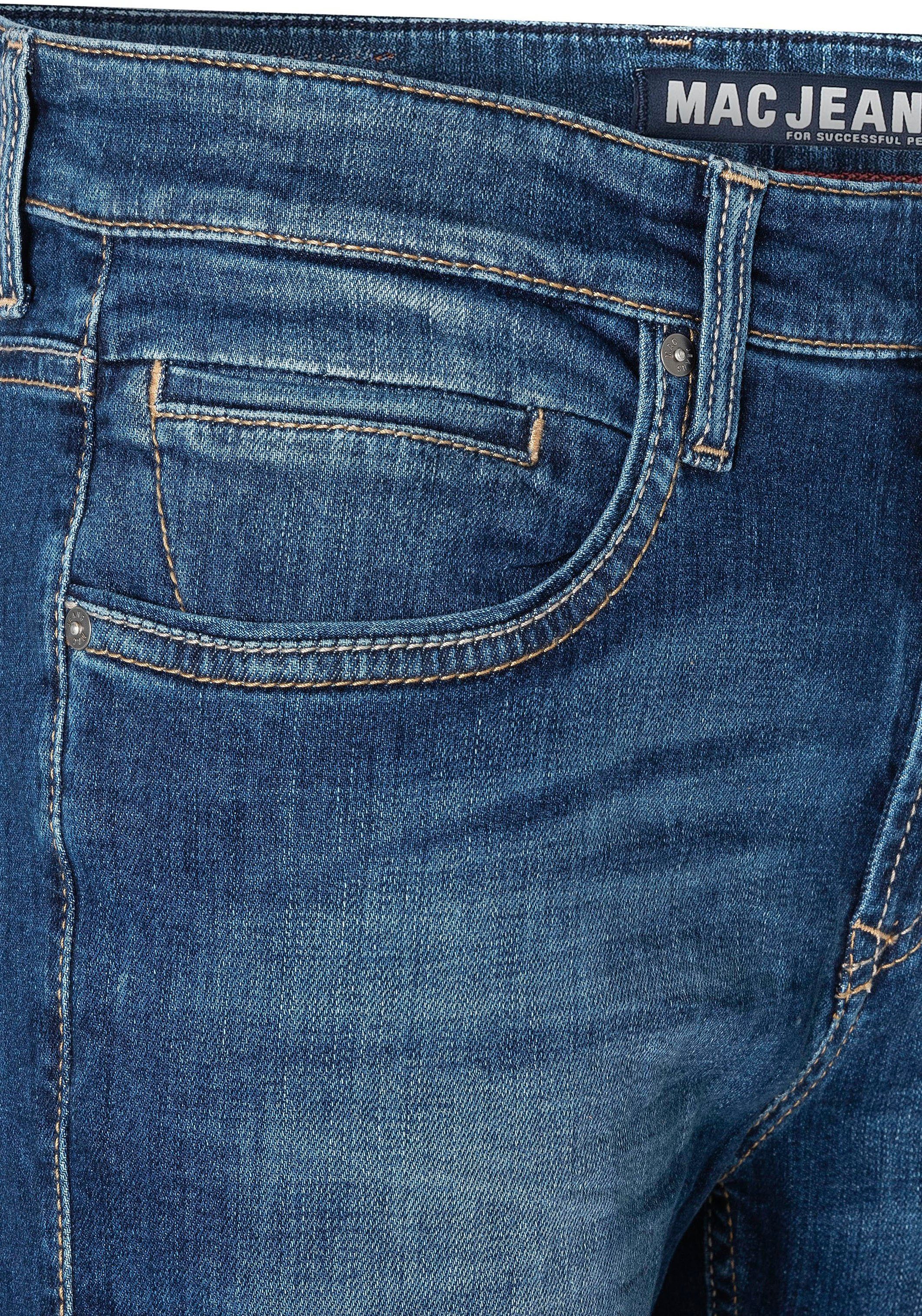 MAC Straight-Jeans Arne stonewash Pipe blue