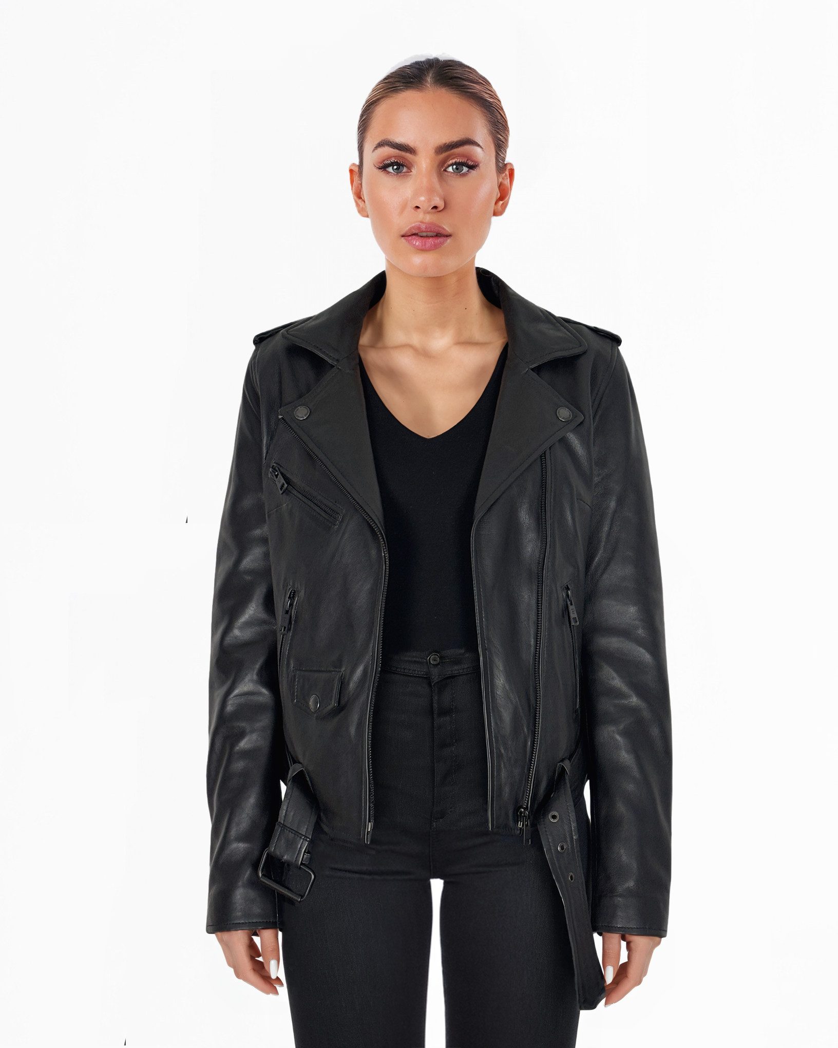 trueprodigy Lederjacke Laura asymmetrischer Reißverschluss und Reverskragen günstig online kaufen