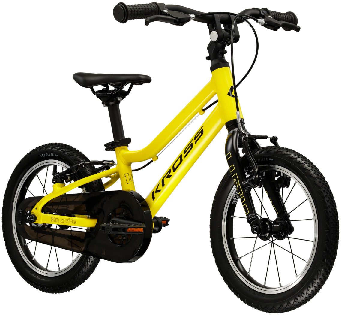Kross Kinderfahrrad KROSS Kinderrad Lightweight Liftie 14" gelb, 1 Gang, ohne Schaltung