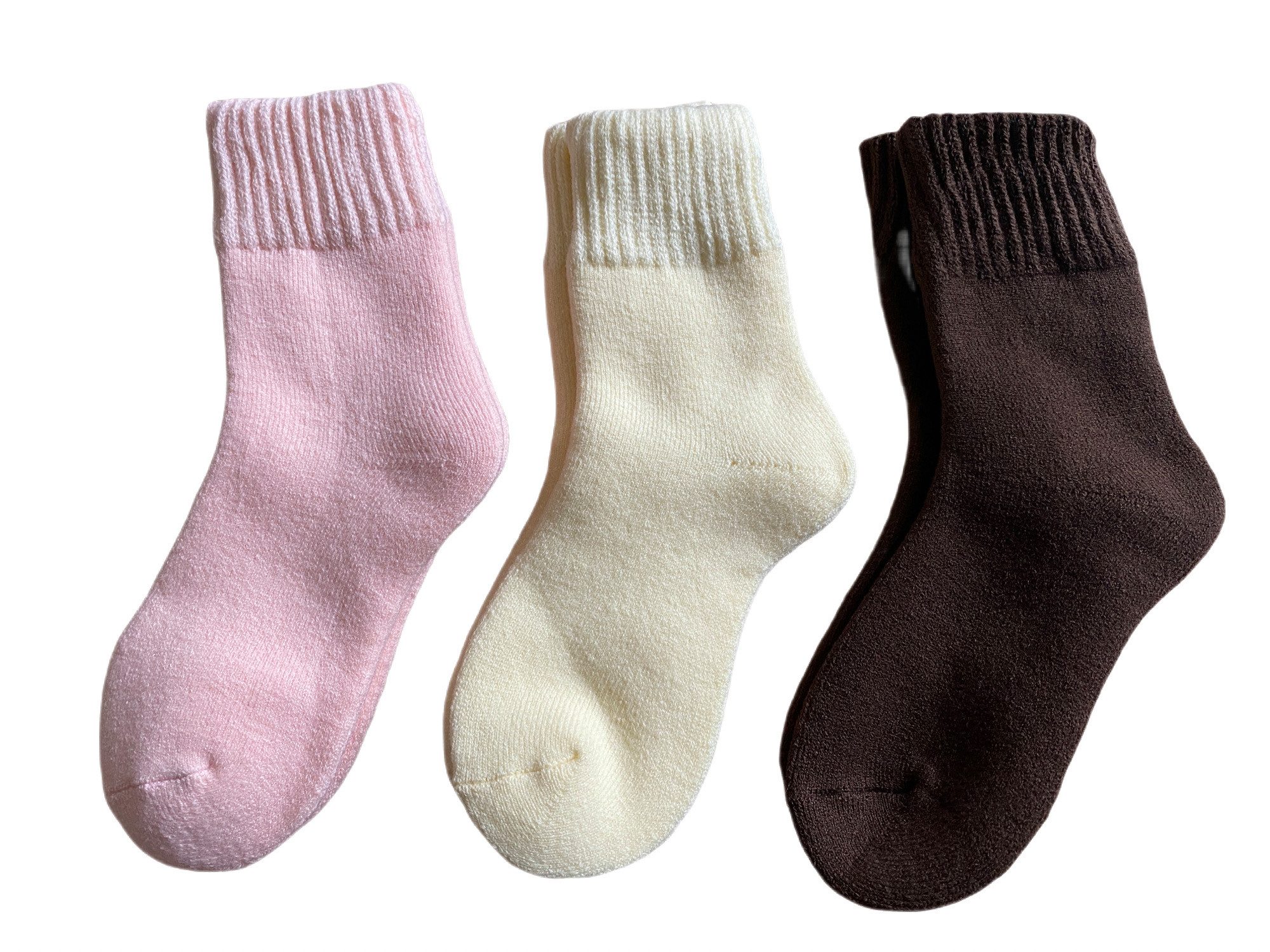 Kuschelsocken 3 Paar Wollsocken Damen Wintersocken Thermosocken Dicke Socken