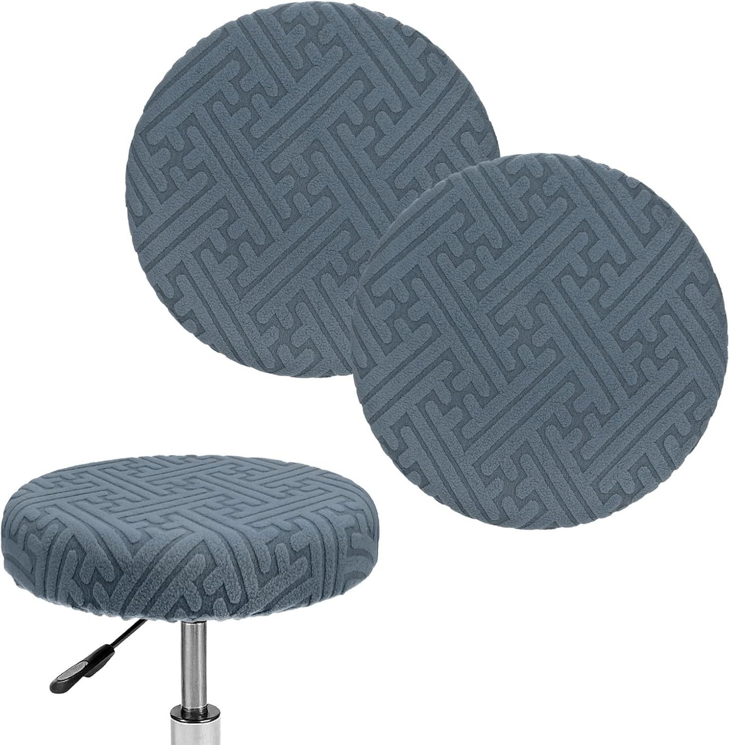Diwzbyn Stuhlhusse Jacquard-elastischer runder Stuhlbezug, runder Barhockerbezug, mit Gummizug, geeignet für Küche, Bar, Buchladen und Garten