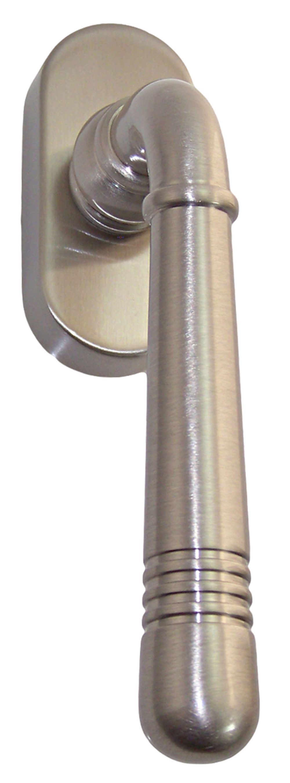 Fenstergriff Fenstergriff FG Helena 1672 Nickel matt Rasterolive Fensterbeschlag, 1 x FG Helena Nimatt, L: 12.4 cm, mit Stütznocken