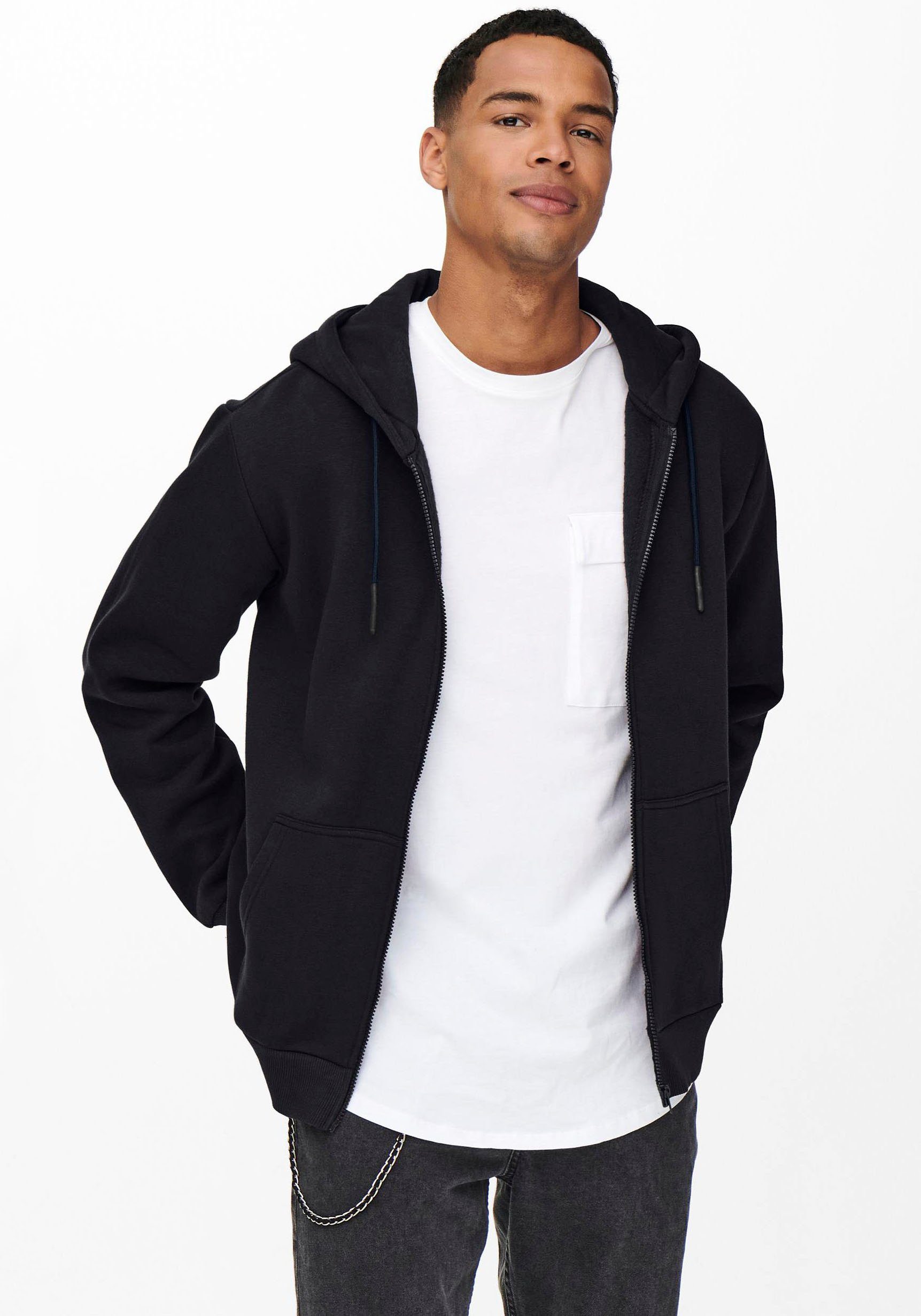 ONLY & SONS Kapuzensweatjacke CERES LIFE ZIP THR. HOODIE SWEAT