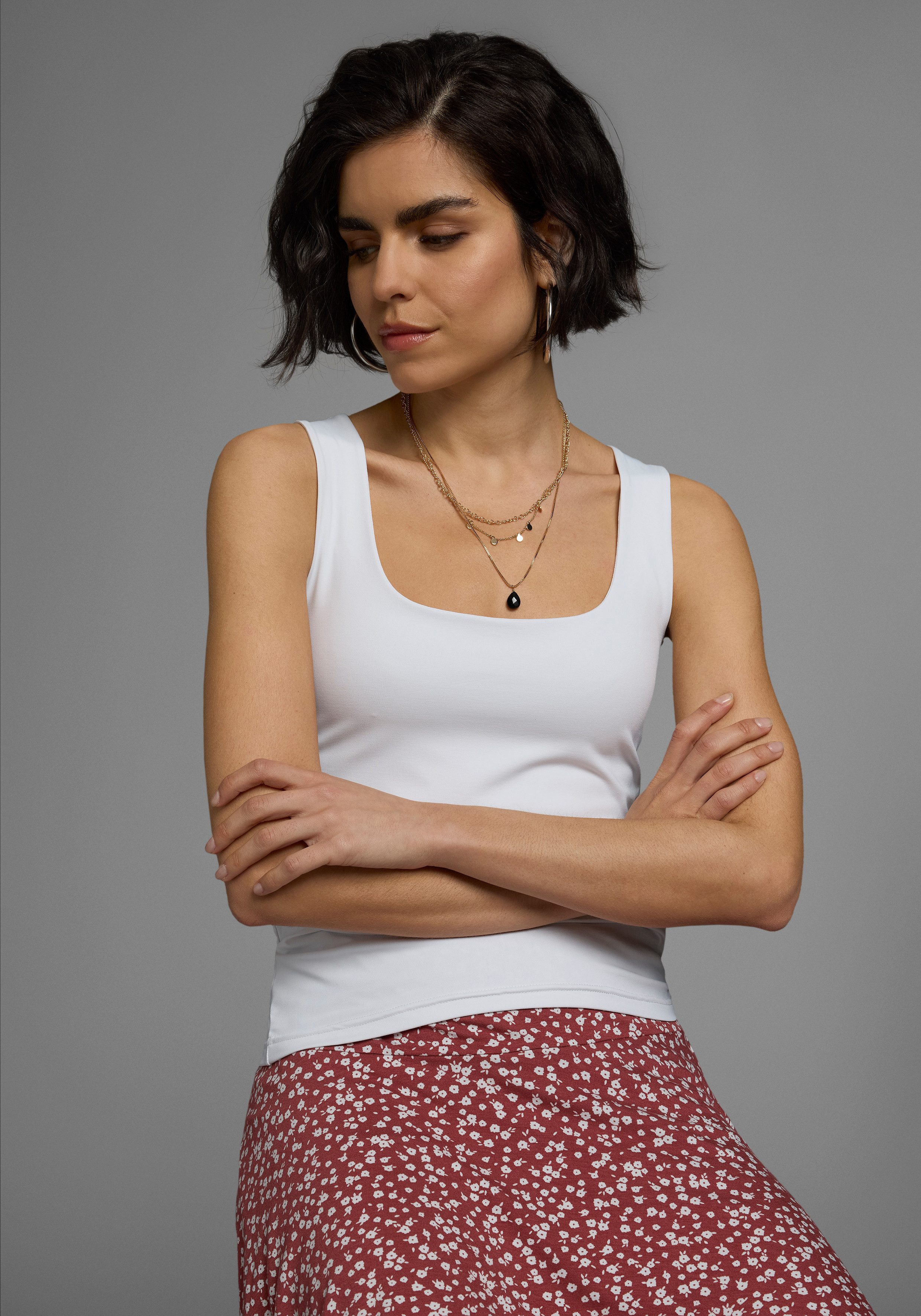 Laura Scott Tanktop mit modischem Karree-Ausschnitt günstig online kaufen