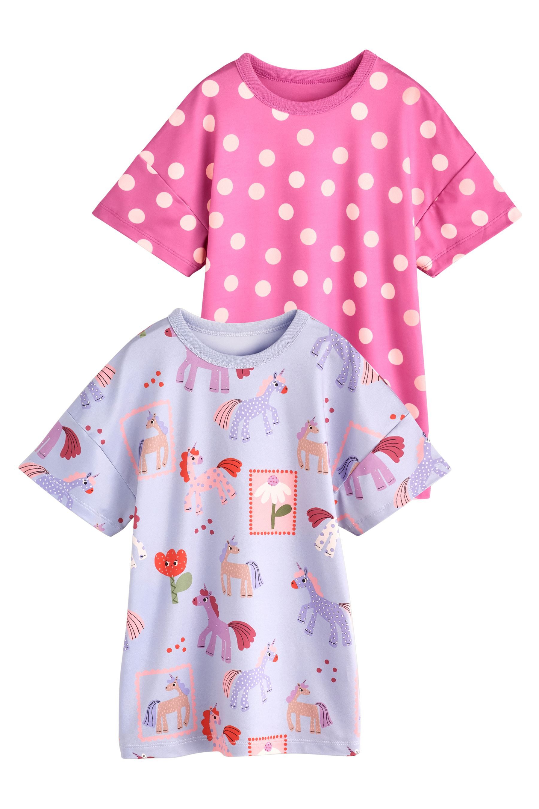 Next Nachthemd 2er-Pack Nachthemden mit Einhorn-Print (2-tlg)