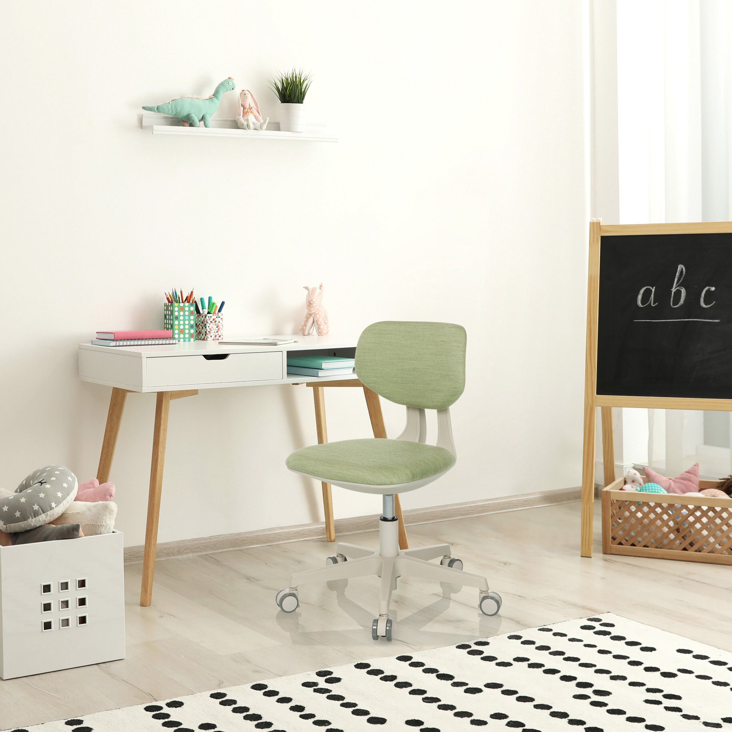 hjh OFFICE Drehstuhl Kinderdrehstuhl Kiddy Classic Stoff ohne Armlehnen (1 St), Kinder Bürostuhl mitwachsend, ergonomisch