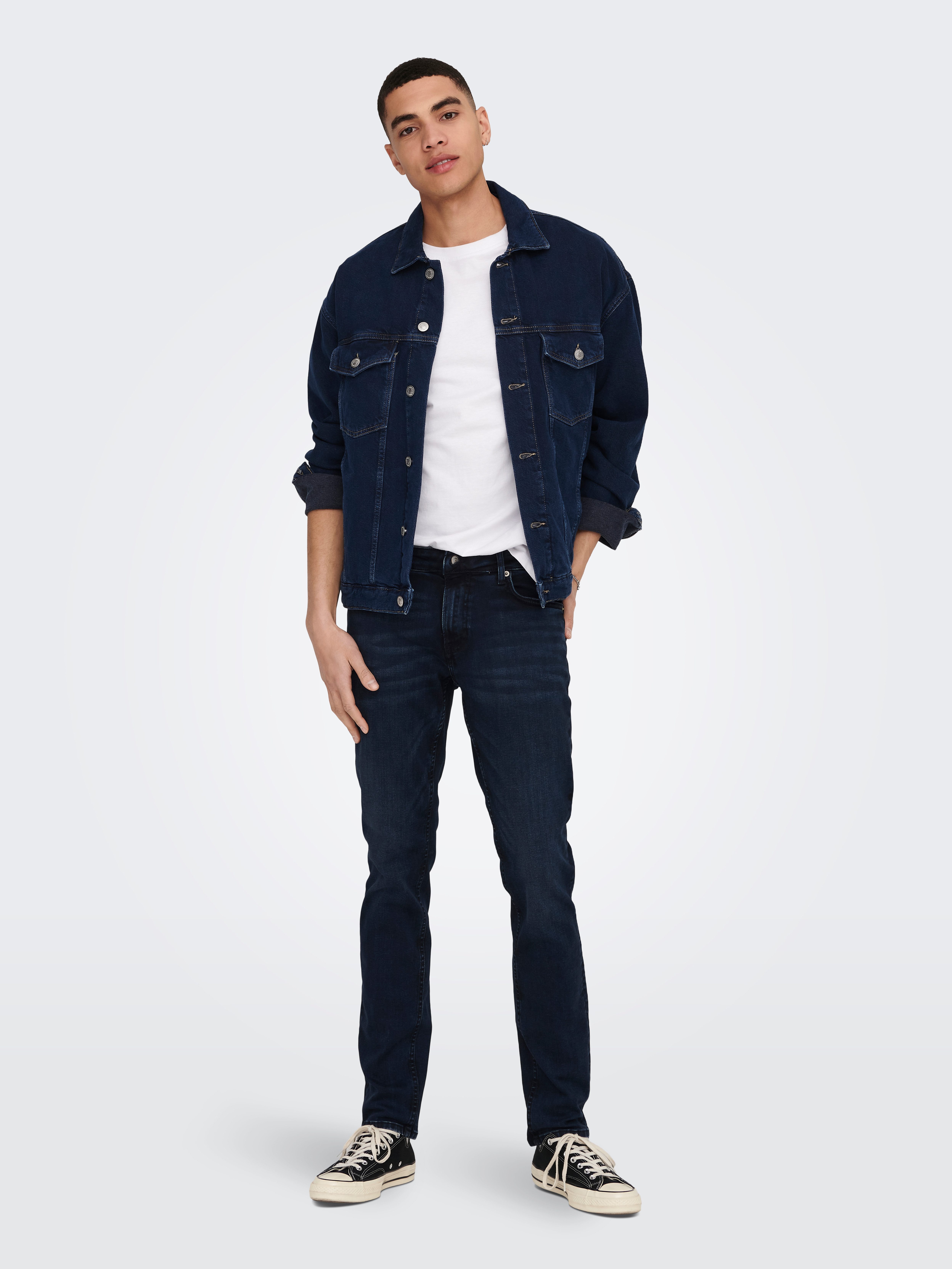 ONLY & SONS Slim-fit-Jeans OS ONSLOOM SLIM BLUE GREY 40 mit Destroyed Effekt