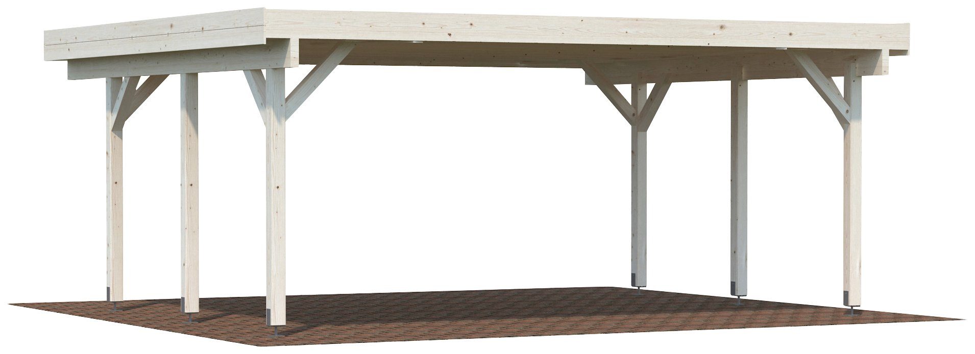 Palmako Doppelcarport Karl, BxT: 600x512 cm, Nordisches Fichtenholz