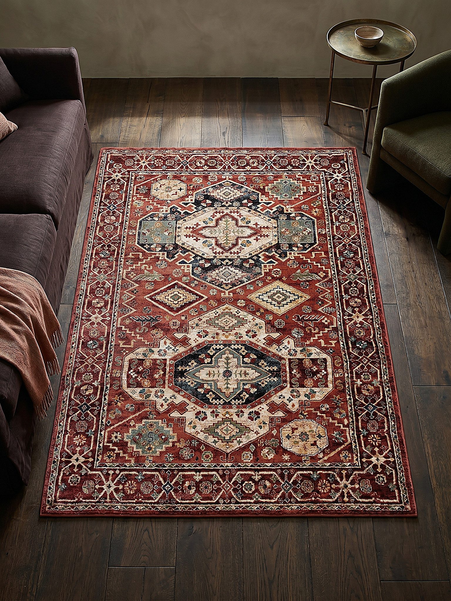 KADIMA DESIGN Teppich GLAZERT Schlafzimmerteppich 80x150 Rot Kurzflor orientalisch, Läufer, Höhe: 16 mm, 100% Polypropylen, 2400 g/m², 12 mm, pflegeleicht, FBH- – Bild 5 von 5