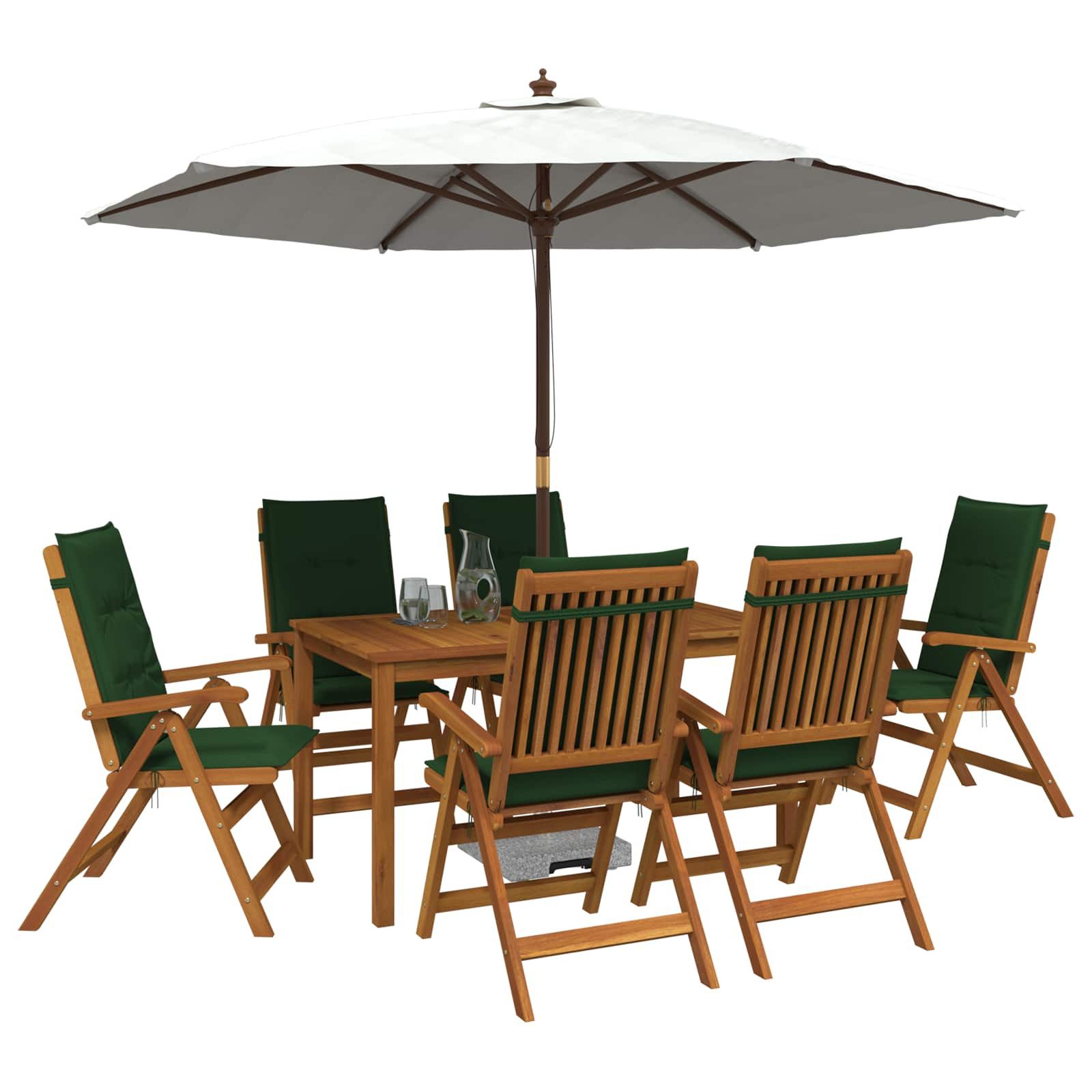 vidaXL Gartenlounge-Set 7-teiliges Garten Essset Natur Massivholz