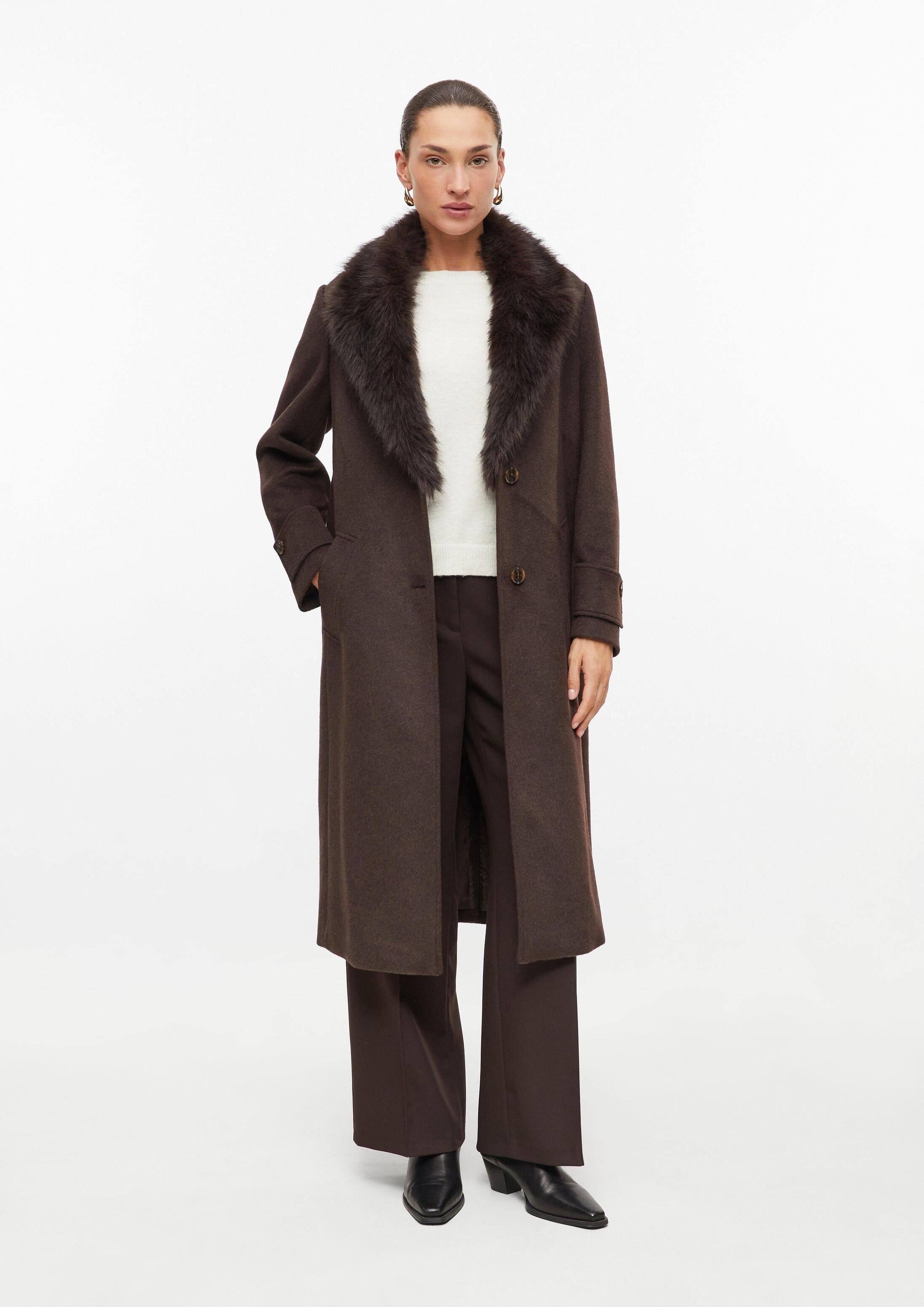 s.Oliver Funktionsmantel Outdoor-Mantel Mantel aus Wollmix mit abnehmbarem Fake-Fur-Kragen – Bild 5 von 5