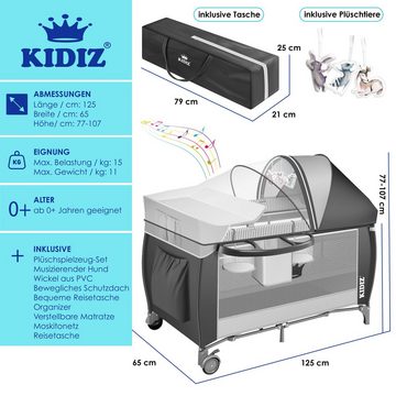 KIDIZ Baby-Reisebett, Babybett in Reisebett Kombi Set Baby Bett mit Wickelauflage