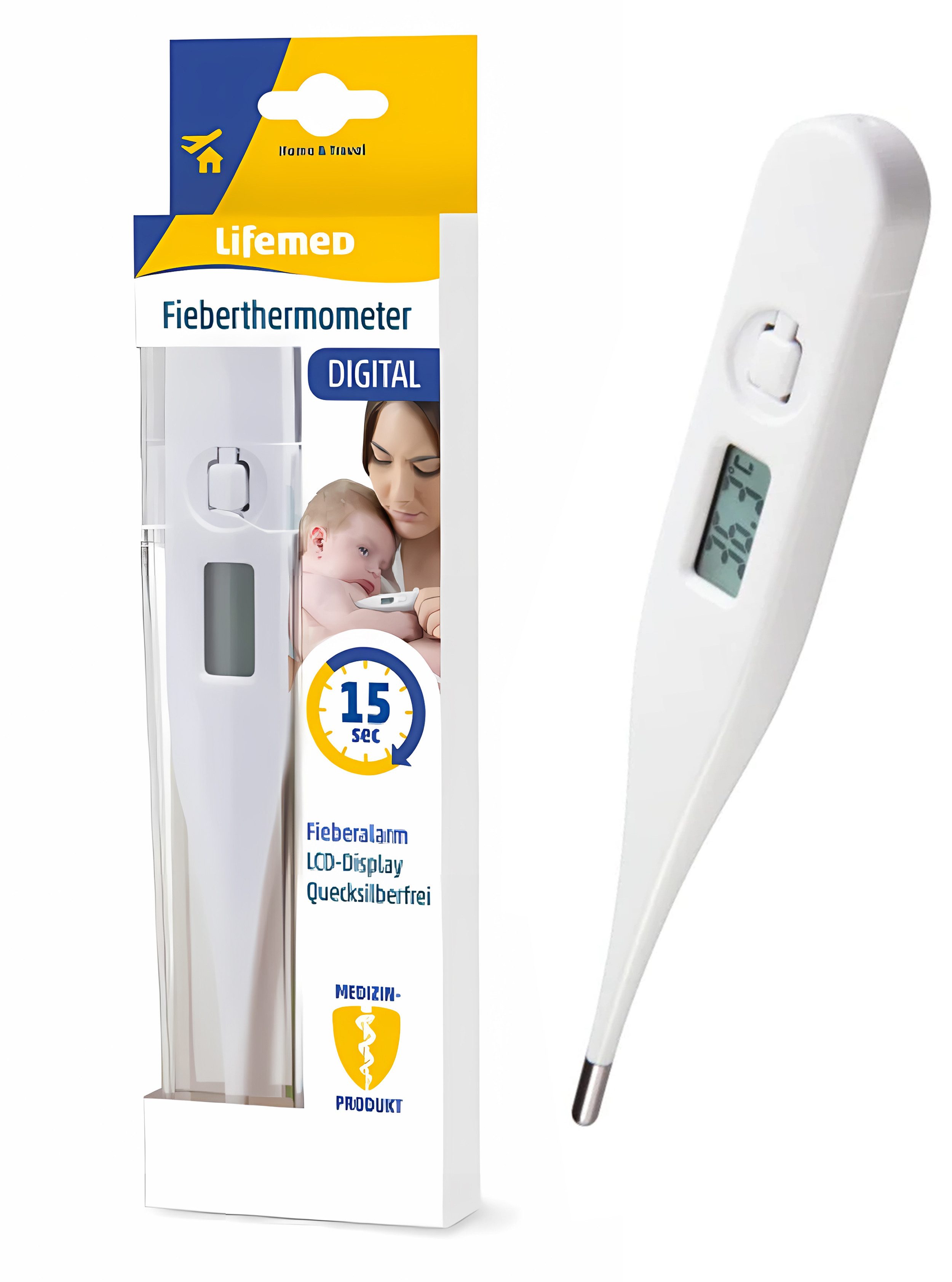 Fieberthermometer Digitales FIEBERTHERMOMETER Weiss digital 13cm Fiebermesser 80