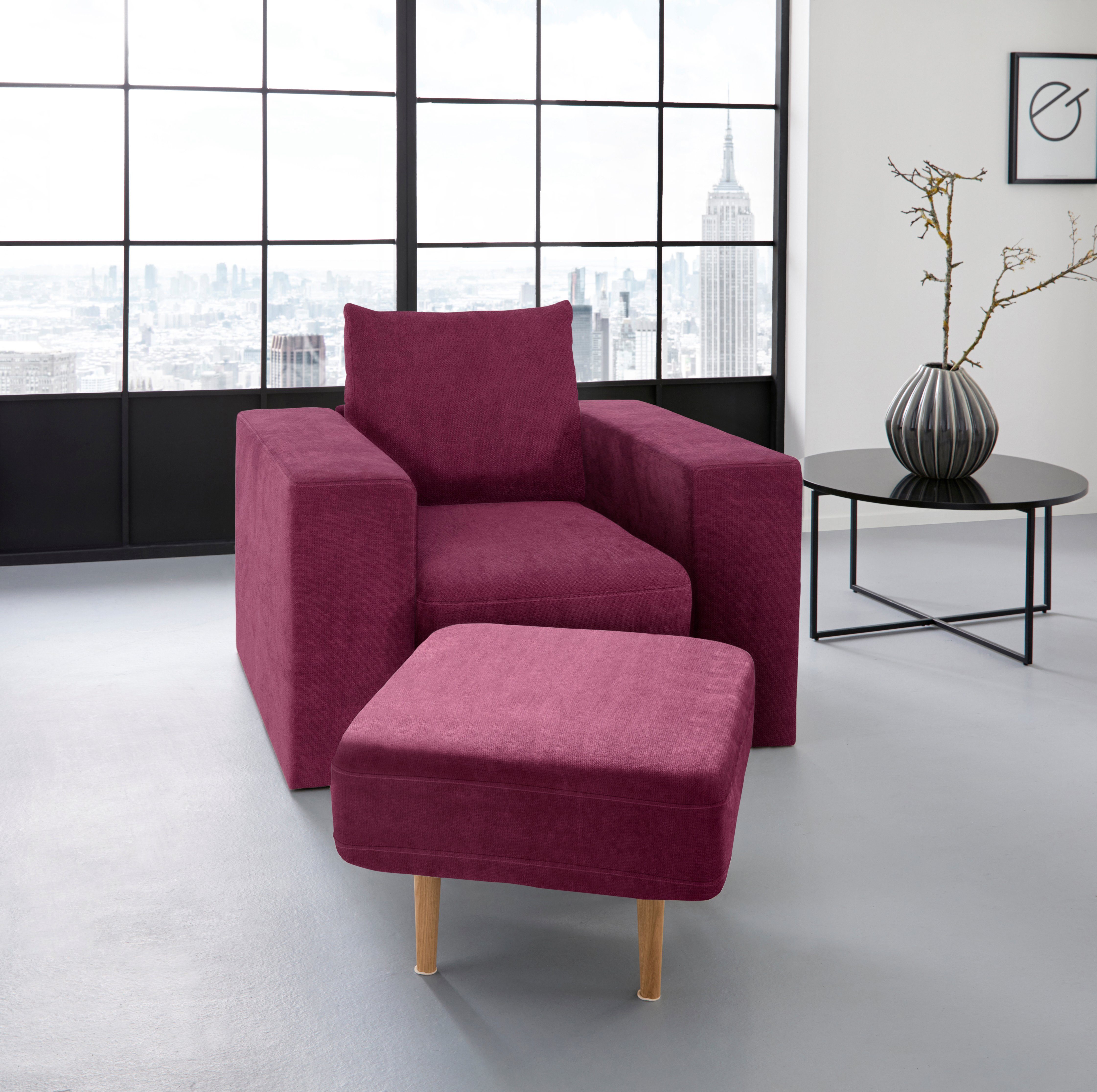 LOOKS by Wolfgang Joop Sessel Looksv, Verwandlungssessel: aus Sessel wird Sessel mit Hocker