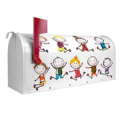 banjado Amerikanischer Briefkasten Mailbox Happy Kids (Amerikanischer Briefkasten, original aus Mississippi USA), 22 x 17 x 51 cm