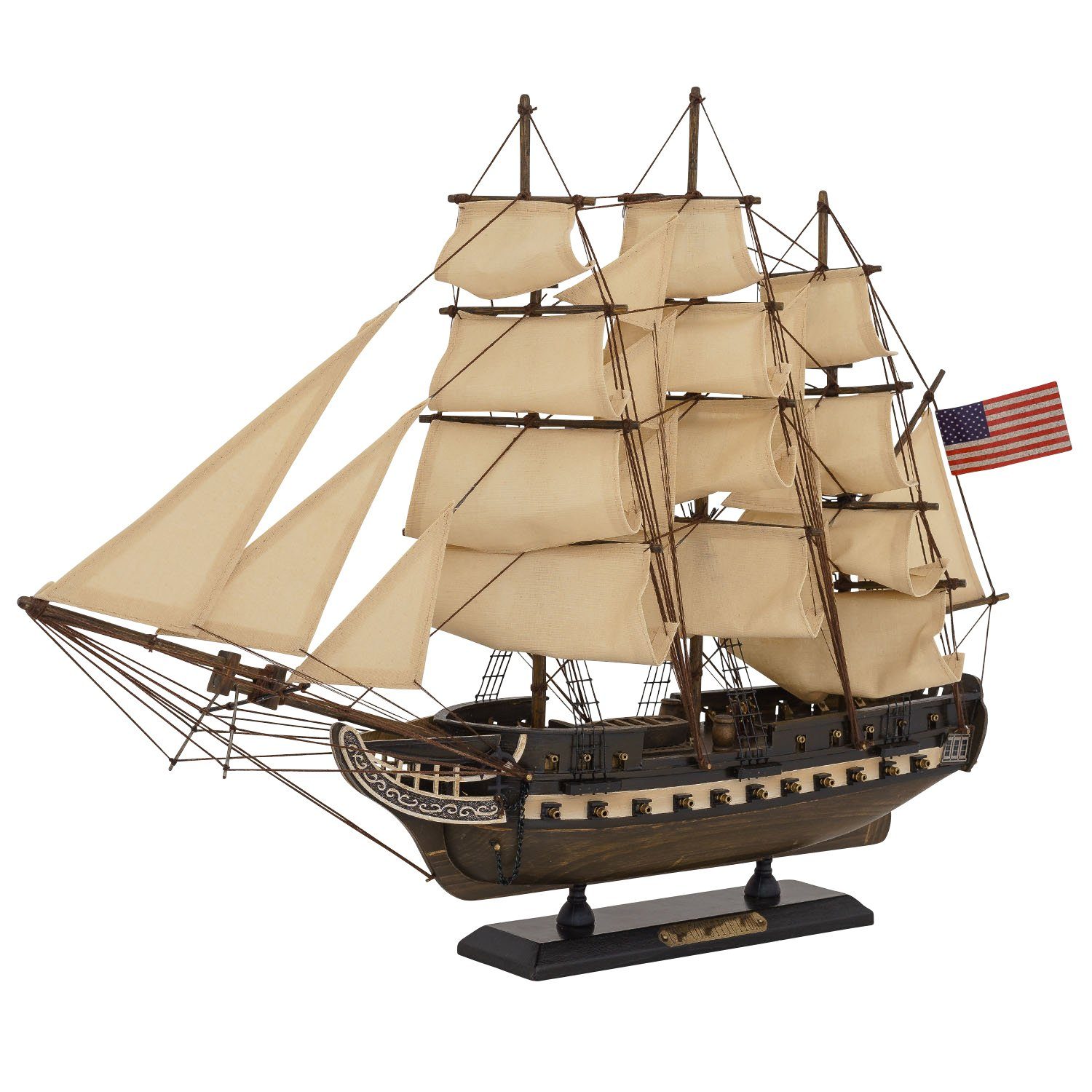 Dekoobjekt Modellschiff USS Constitution Schiff Segelschiff Maritim Antik-Stil ke