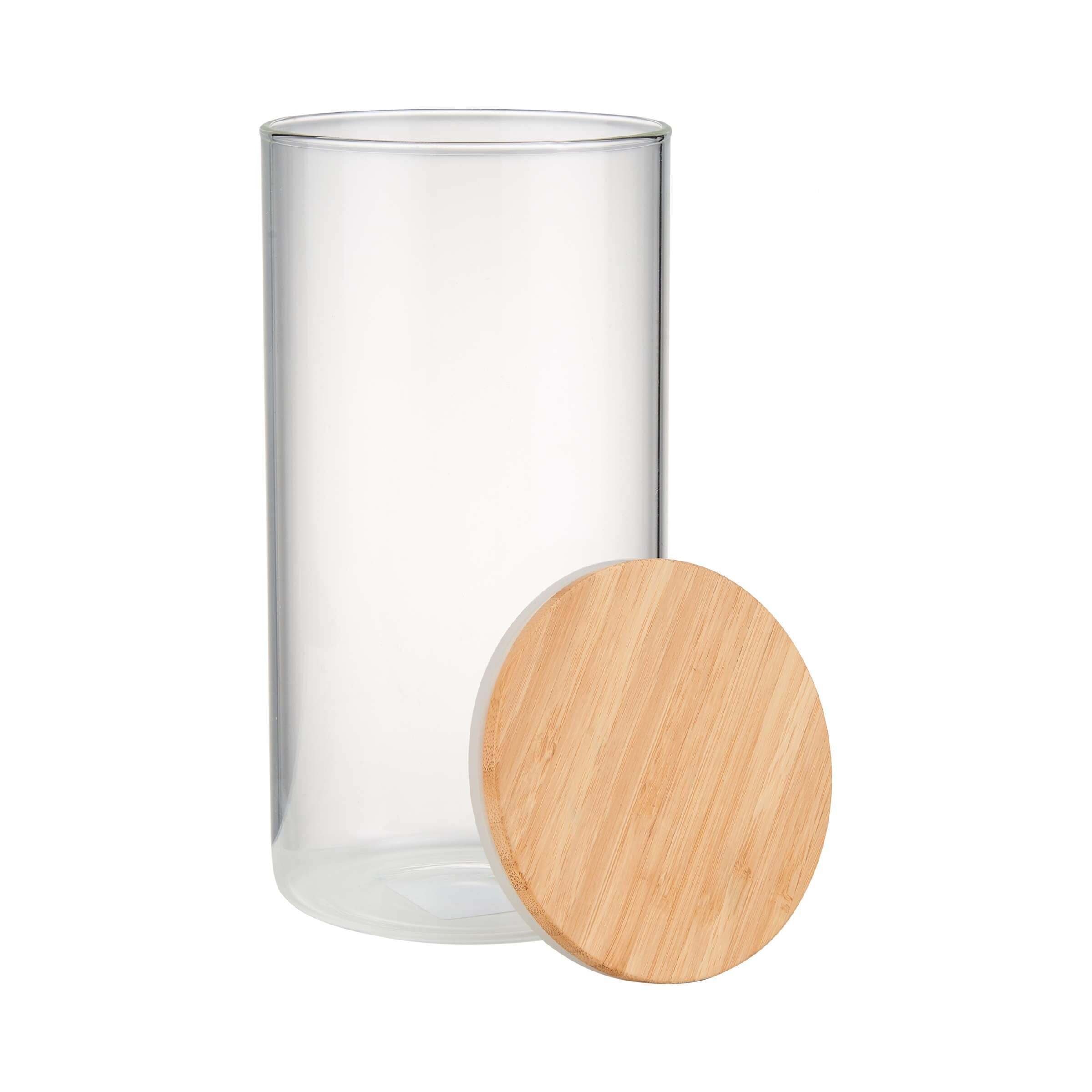 Bambus, Vorratsglas-Set 4-tlg., Vorratsglas Silikon BUTLERS Borosilikatglas, WOODLOCK