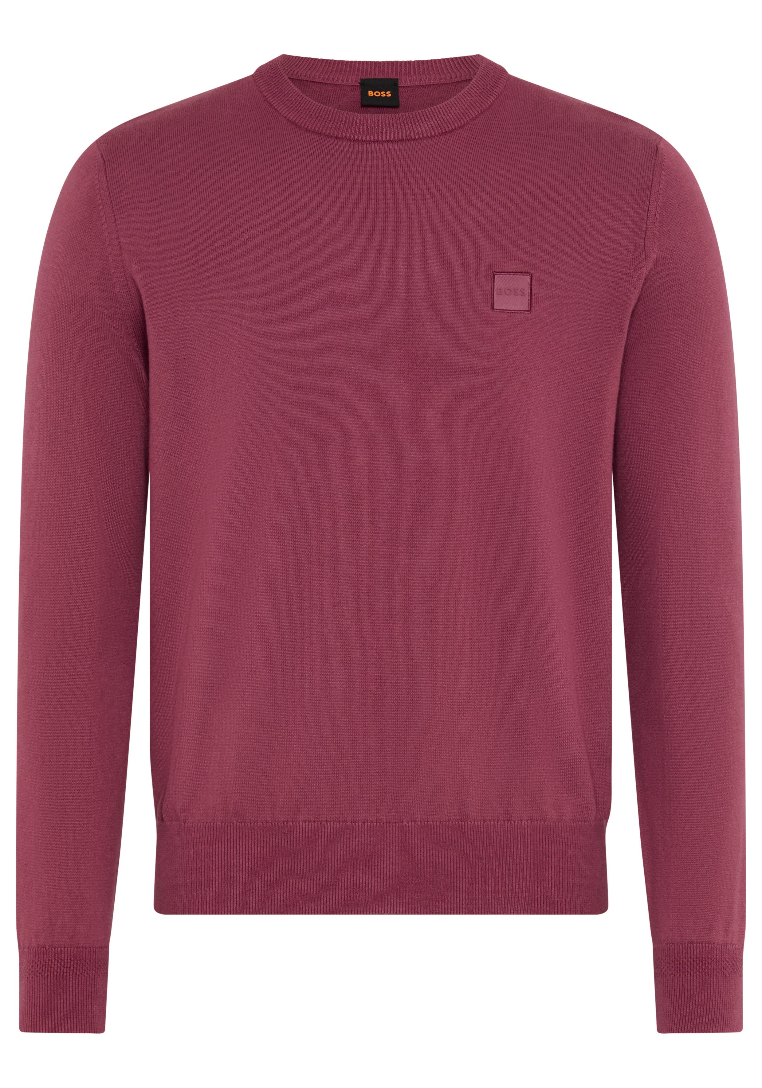 BOSS ORANGE Strickpullover Kanovano Cotton Cashmere mit Rundhalsausschnitt