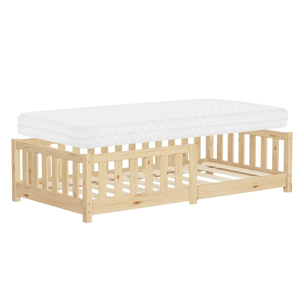 ML-DESIGN Spielbett Bodenbett Holzbett mit Lattenrost & Rausfallschutz Juge günstig online kaufen
