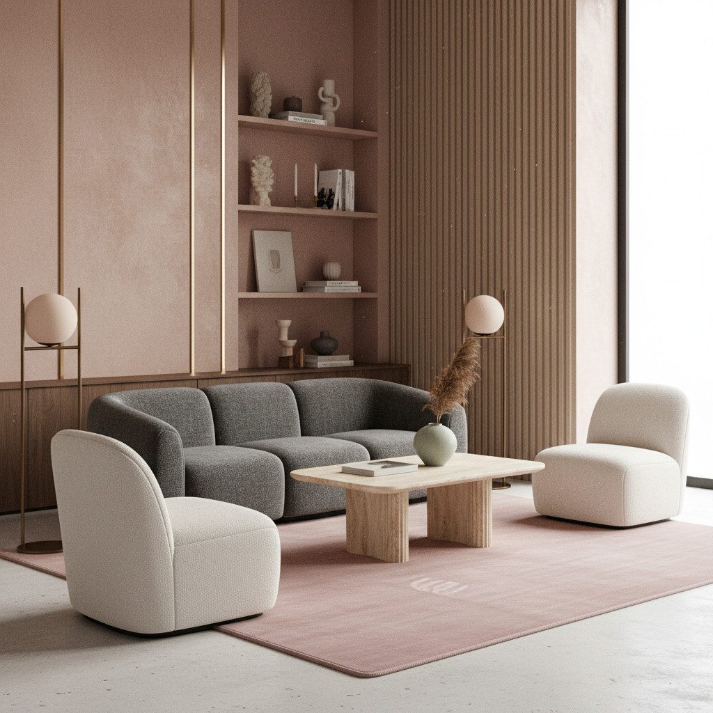 KADIMA DESIGN Teppich LECH Wohnzimmer Waschbar Schlafzimmer Wohnzimmerteppich Esszimmer Uni, Rechteckig, Höhe: 9 mm, Rosa, 160x230 cm, Modern Esszimmerteppich Fußbodenheizung Waschbar