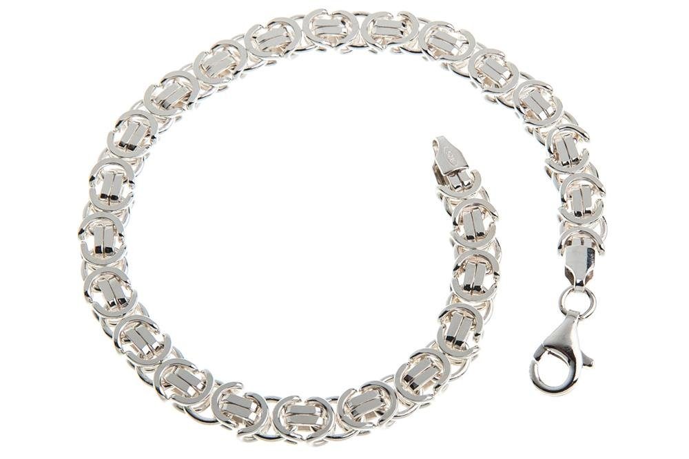 Silberarmband Königskette Armband, flach 6mm - 925 Silber, Länge wählbar von 16-25cm