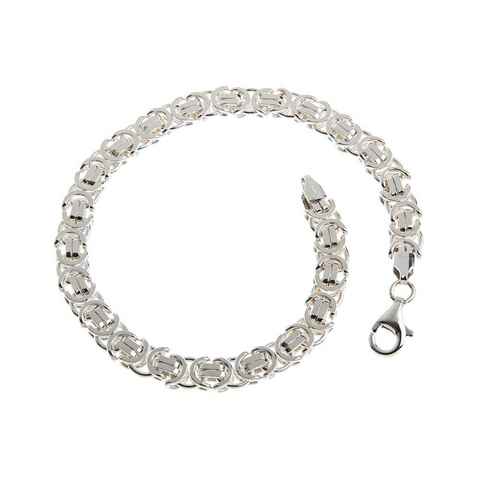 Silberkettenstore Silberarmband Königskette Armband, flach 6mm - 925 Silber, Länge wählbar von 16-25cm