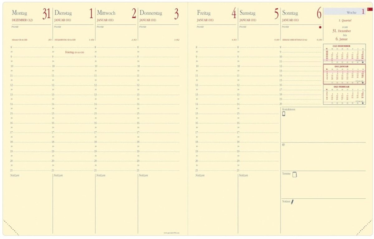 Buchkalender Buchkalender Pre Prestige 21x27cm Silk schwarz 2026.