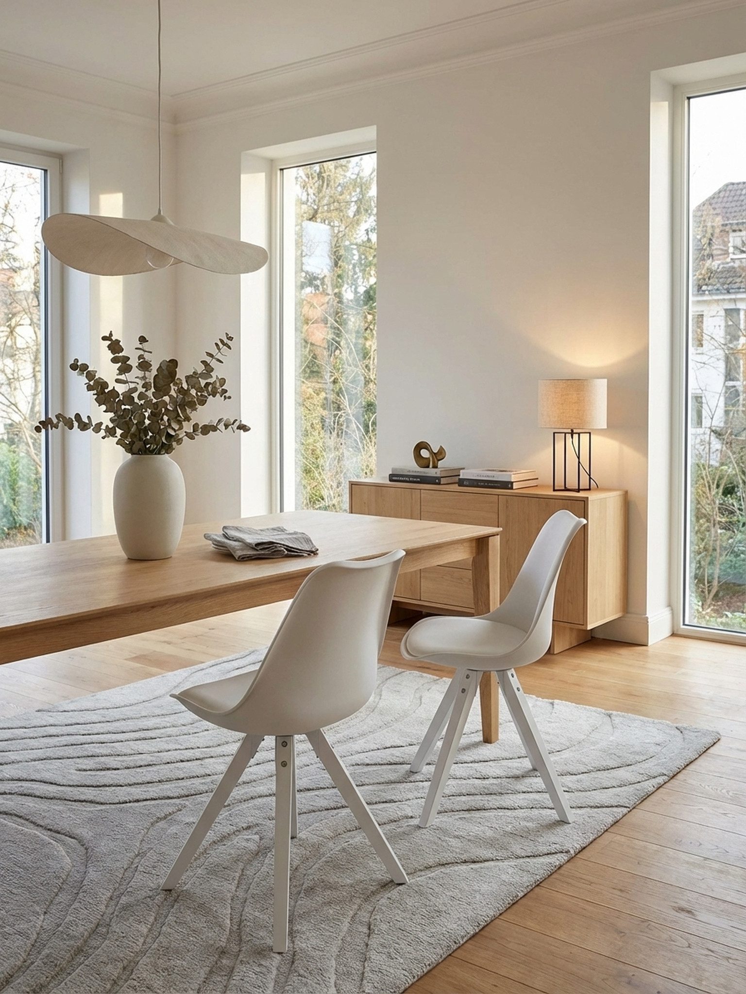 KADIMA DESIGN Esszimmerstuhl 2er Set Retro Esszimmerstuhl Weiß Skandinavisch, Polsterstuhl (Rückenlehne, Küchenstuhl mit weißen Beinen, Stuhl Kunstleder), gepolstert