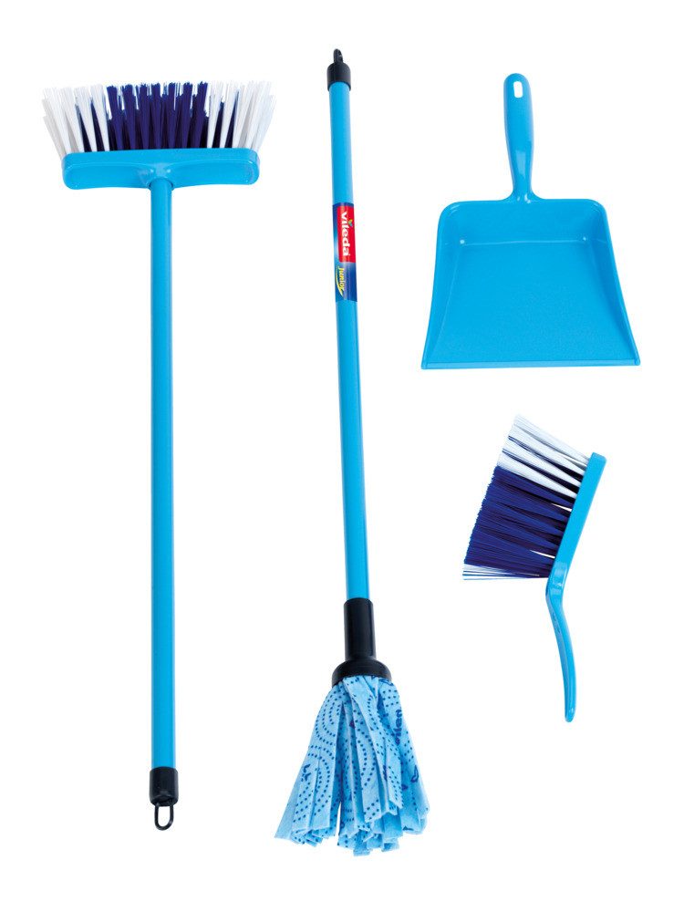 Theo Klein Kinder-Haushaltsset Kinder-Wischmopp Vileda Color Line blau 4 Teile