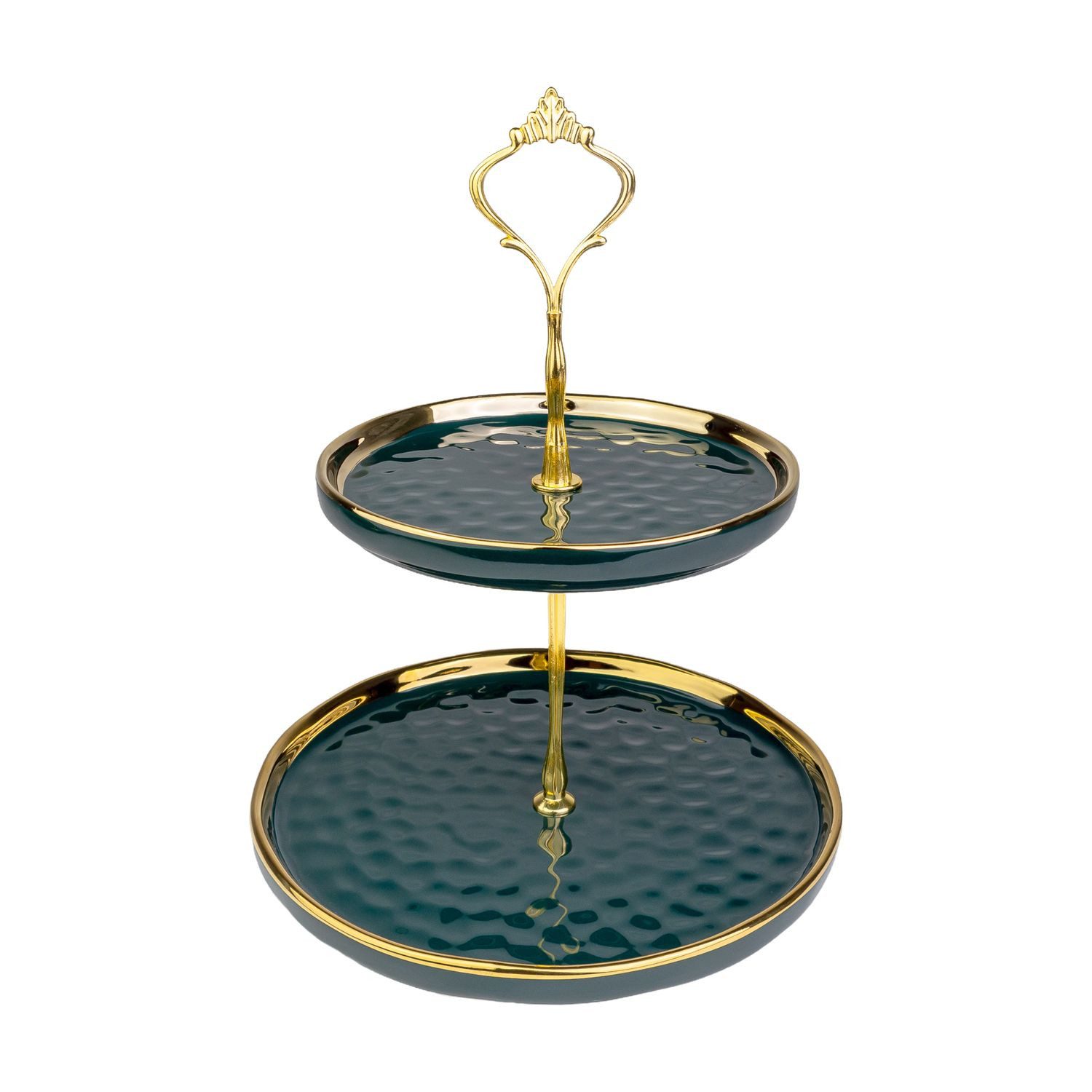 Intirilife Etagere, Porzellan, (2-tlg), Etagere 2 Etagen Porzellan Cupcake Tortenständer Gebäckständer