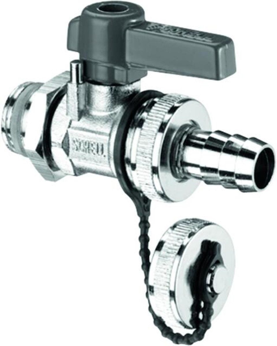 Schell Kugelhahn SCHELL F+E-Kugelhahn mit Hebelgriff 1/2" mattchromt m. ASAG, 16bar, (1-tlg)