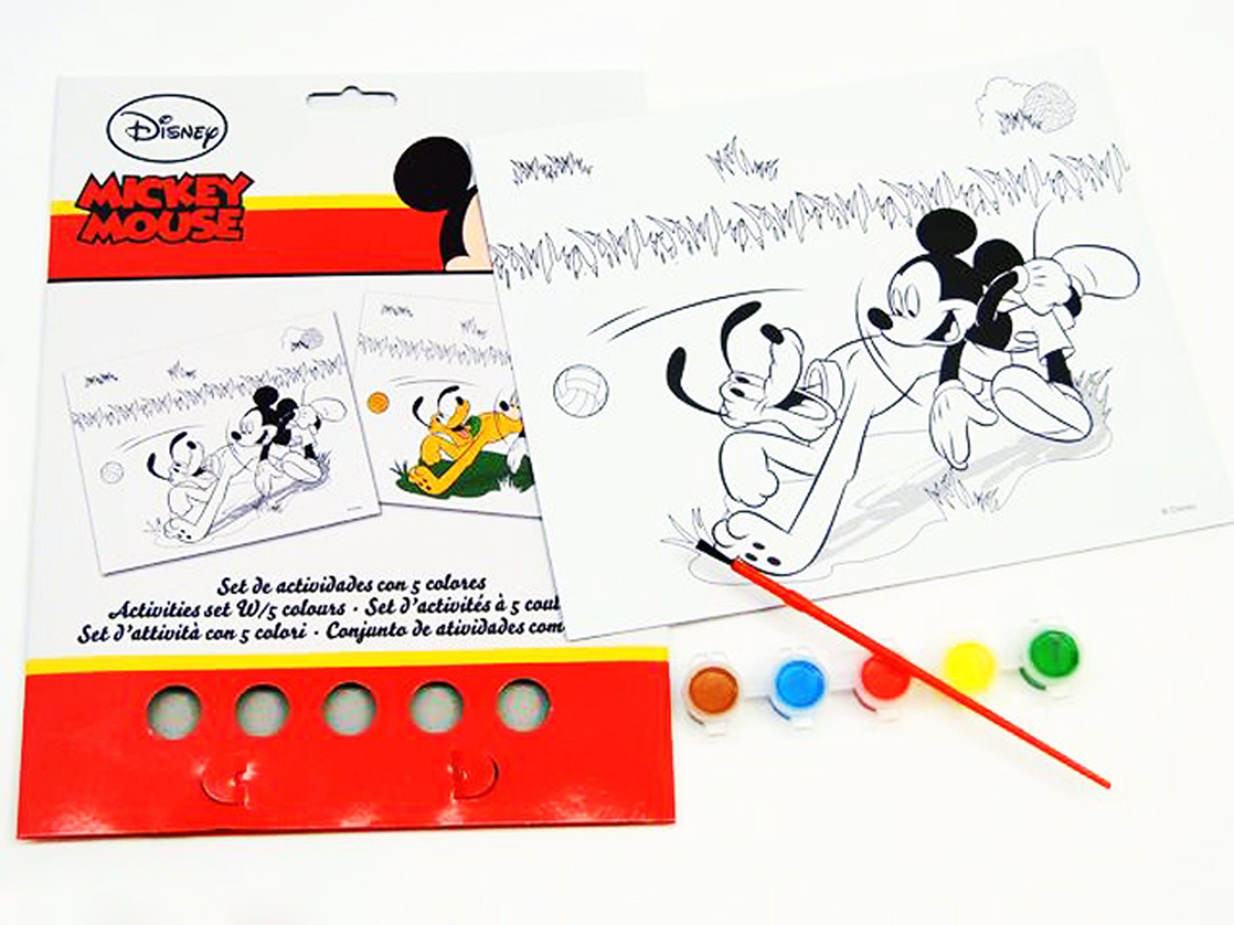 EDCO Kreativset MALSET 7-tlg. "Micky Maus" Bild 5x Farben (Mickey Mouse), (7-tlg), mit Pinsel ausmalen malen