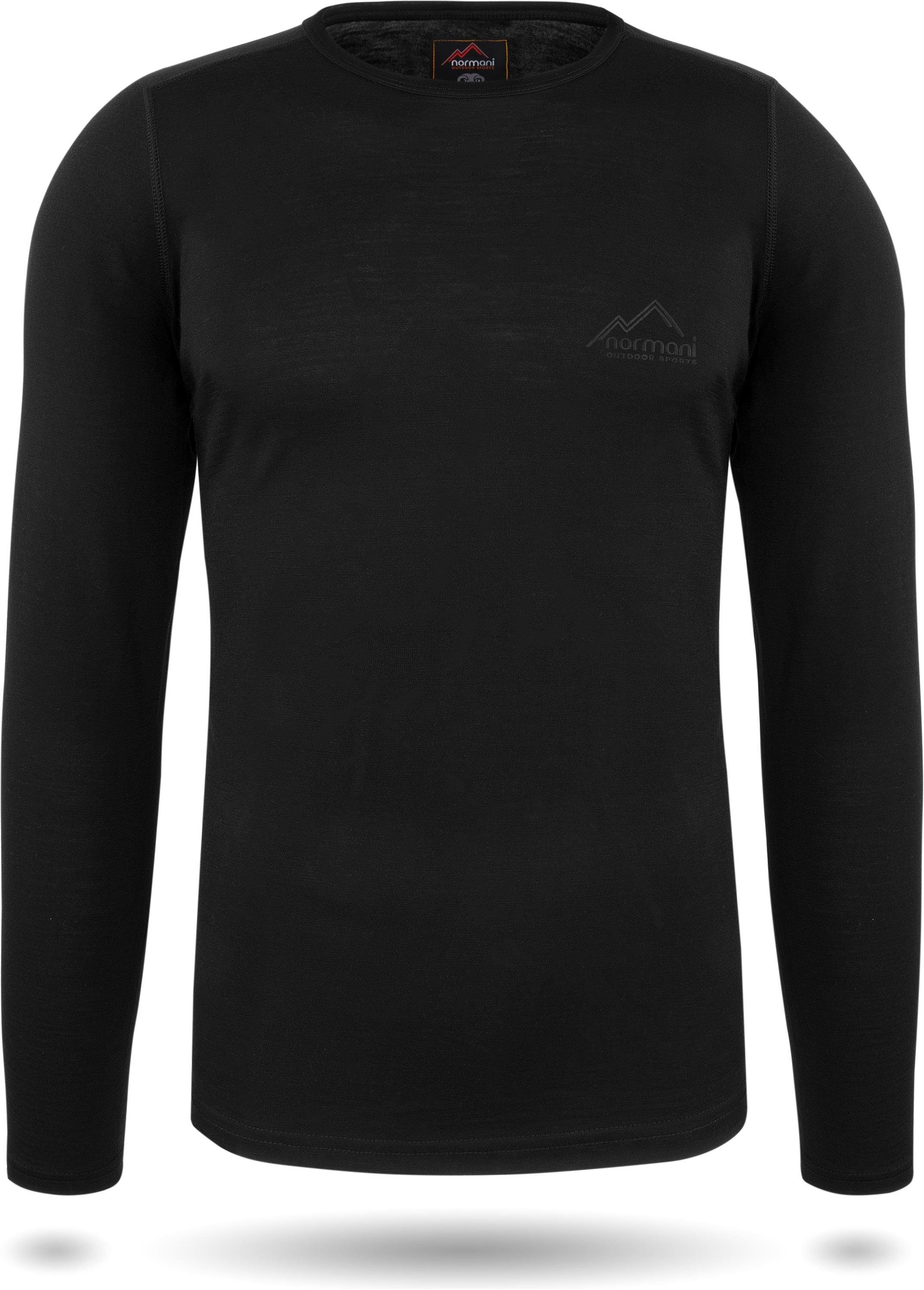 normani Langarmshirt Herren Merino Langarm Melbourne Merino Thermounterhemd Baselayer Skipullover aus 100 % Merinowolle