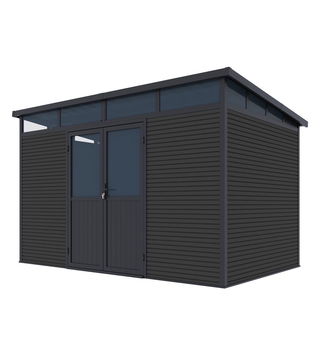 Weide Gartenhaus Weide Aluminium & WPC Gartenhaus 338x218x226cm Anthrazit, BxT: 218x338 cm