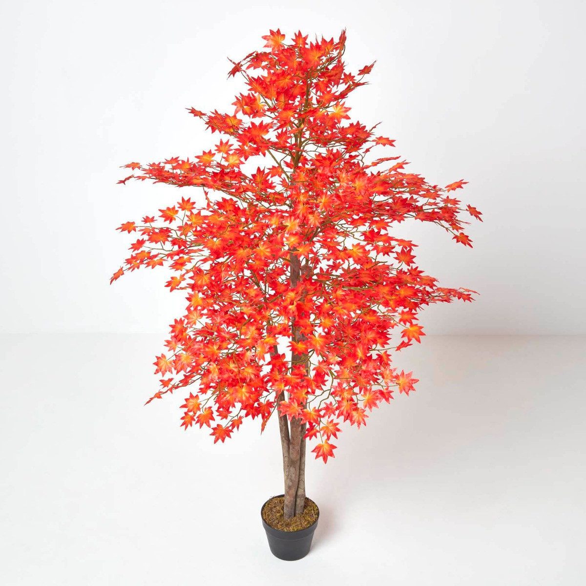 Kunstbaum Kunstbaum Rot/Orange 'Ahornbaum', 160 cm, Homescapes, Höhe 160 cm
