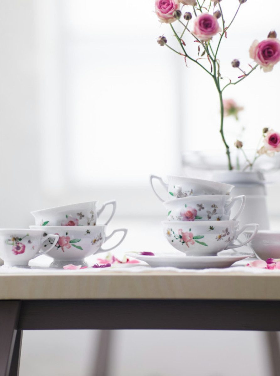 Rosenthal Untertasse Maria Pink Rose Tee-Untertasse 16 cm, Untertasse