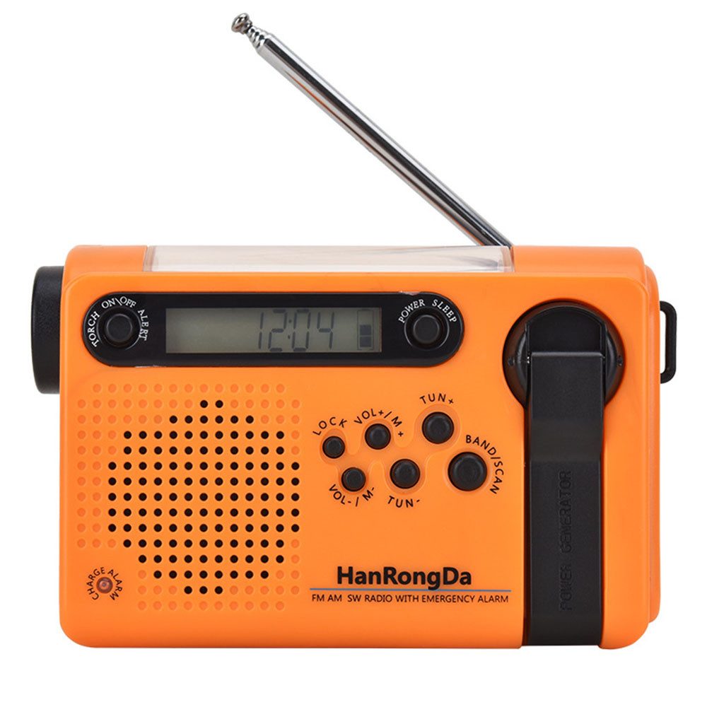 Tekoo Notfallradio Kurbelradio mit Solar, Taschenlampe & SOS-Alarm Notfallradio (UKW (FM), MW (AM), Wetterband, 60 Senderspeicherplätze, Weckfunktion, Sleep-Timer, 2 W, 3 Lademethoden, Powerbank-Funktion, Wetterwarnfunktion, IPX3)