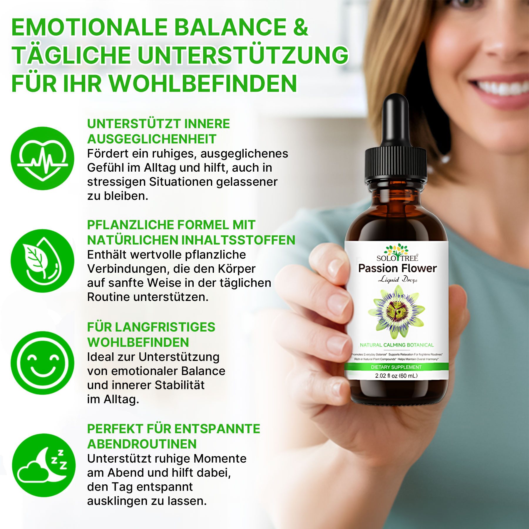 ALIVER Passionsblume Tropfen für Ruhe Entspannung besseren Schlaf Natürlich Tropfen, Nahrungsergänzungsmittel, Tropfen, Vegan, Schlaf