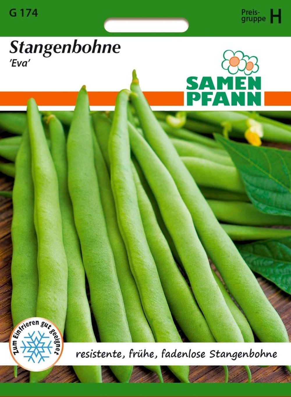 SAMEN PFANN Gemüsesamen Stangenbohne Eva, zarte Bohnen-Samen resistent fadenlos ertragreich, Phaseolus vulgaris