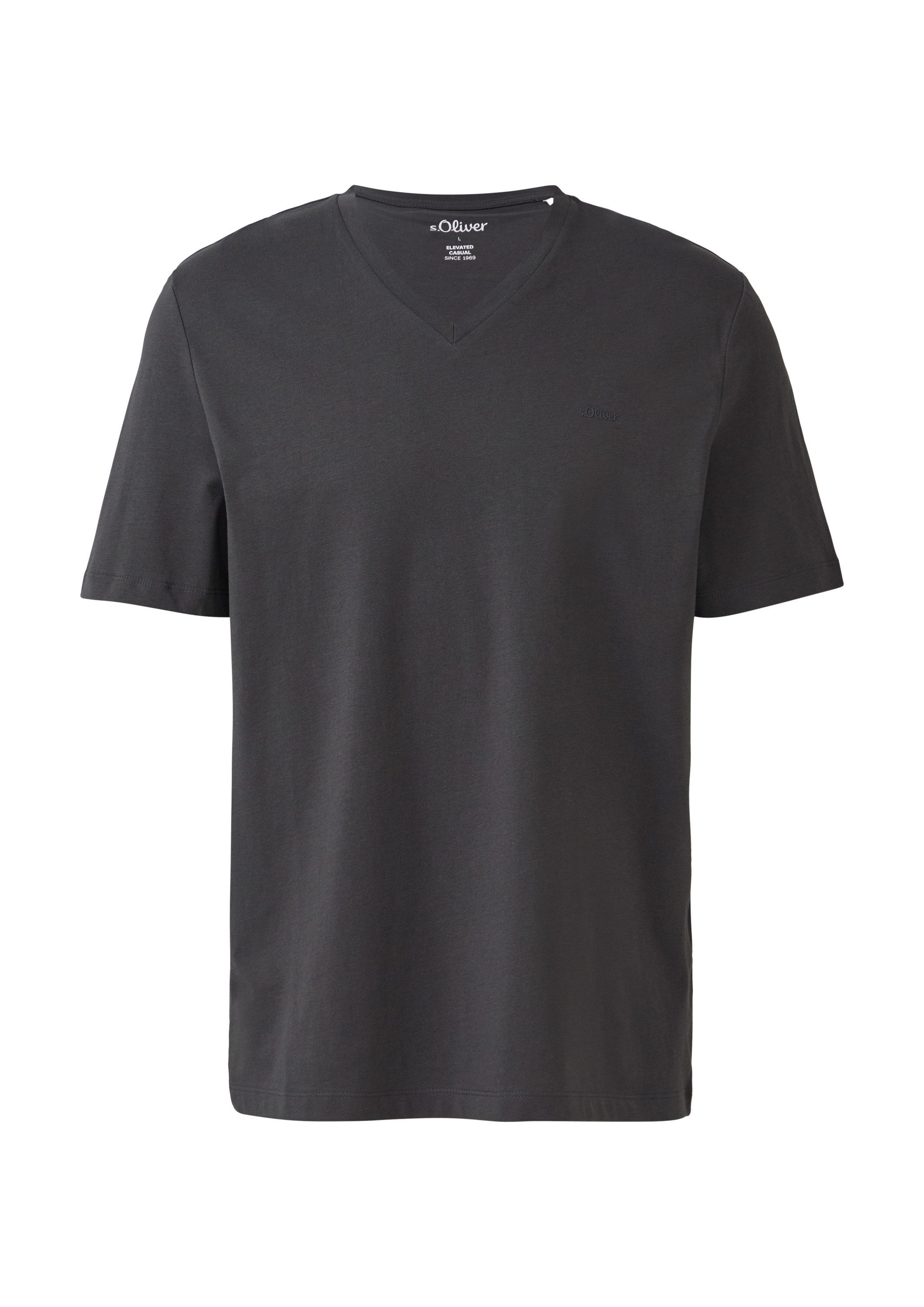s.Oliver Kurzarmshirt T-Shirt Jersey-T-Shirt mit V-Ausschnitt günstig online kaufen