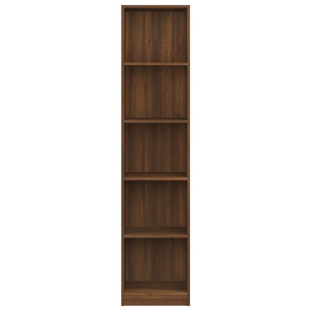 Braun Fächer Holzwerkstoff Bücherregal cm furnicato 40x24x175 5 Eiche