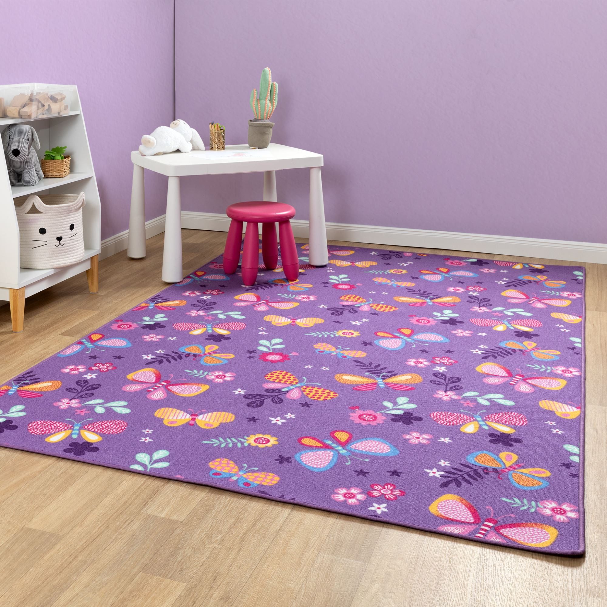 Steffensmeier Kinderteppich Sophia, Rechteckig, Schmetterlinge, Kinderzimme günstig online kaufen