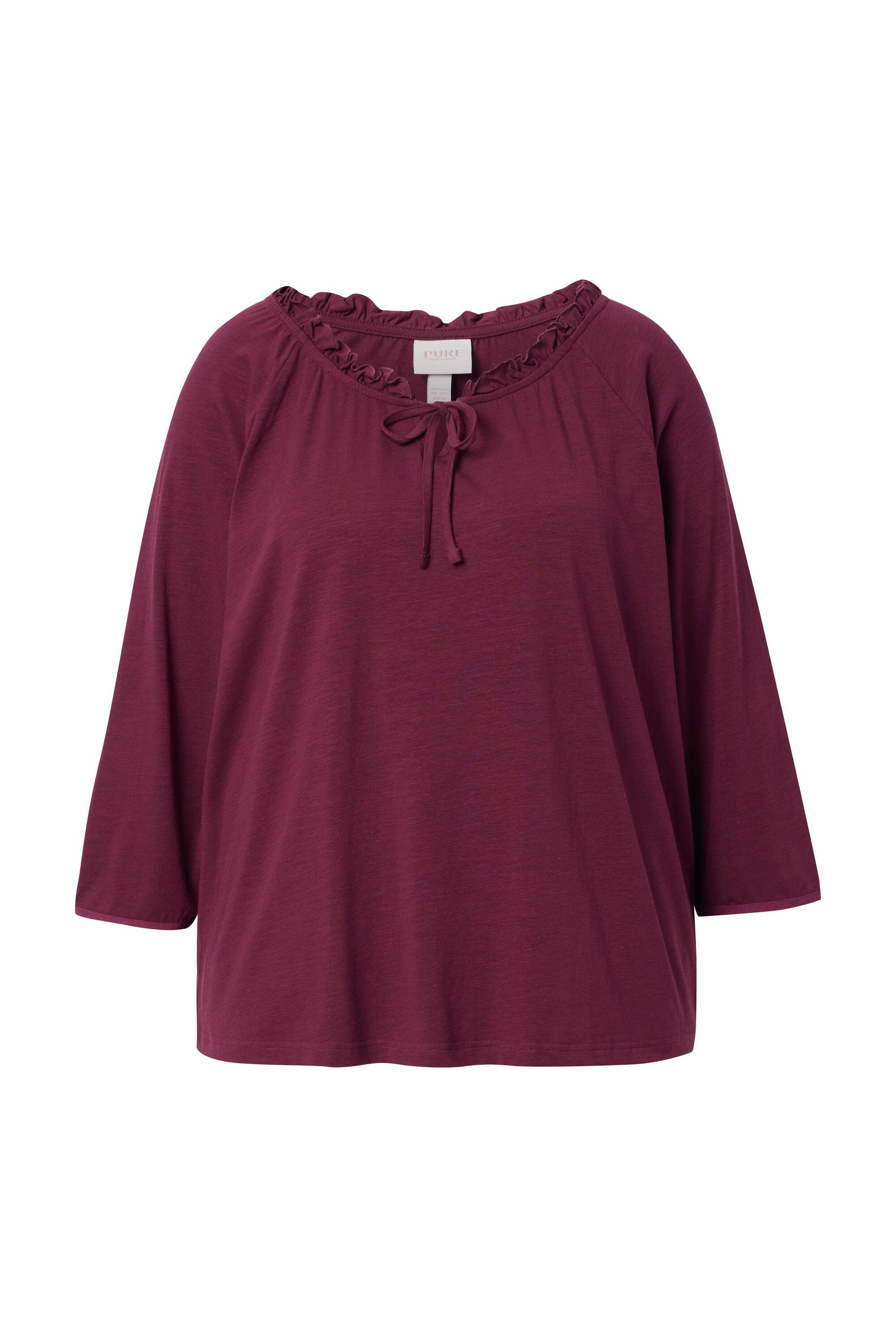 T-Shirt T-Shirt Carmenausschnitt 3/4-Arm Biobaumwolle