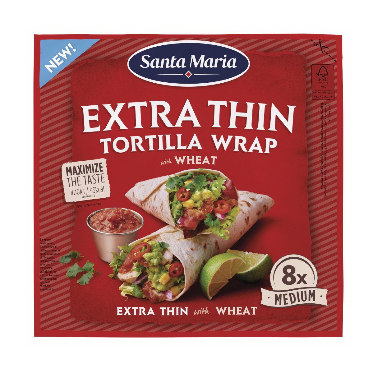 Santa Maria Grillsauce, Santa Maria Extra Thin Tortilla Wrap mit Weizen 8 Stück 244g