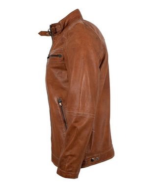 Maddox Lederjacke Nathan MADDOX - Herren Lederjacke Echtleder Lammnappa cognac