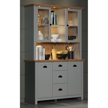 Lomadox Buffet LICATA-19 grau mit Artisan Eiche Nb. 119/188/41 cm